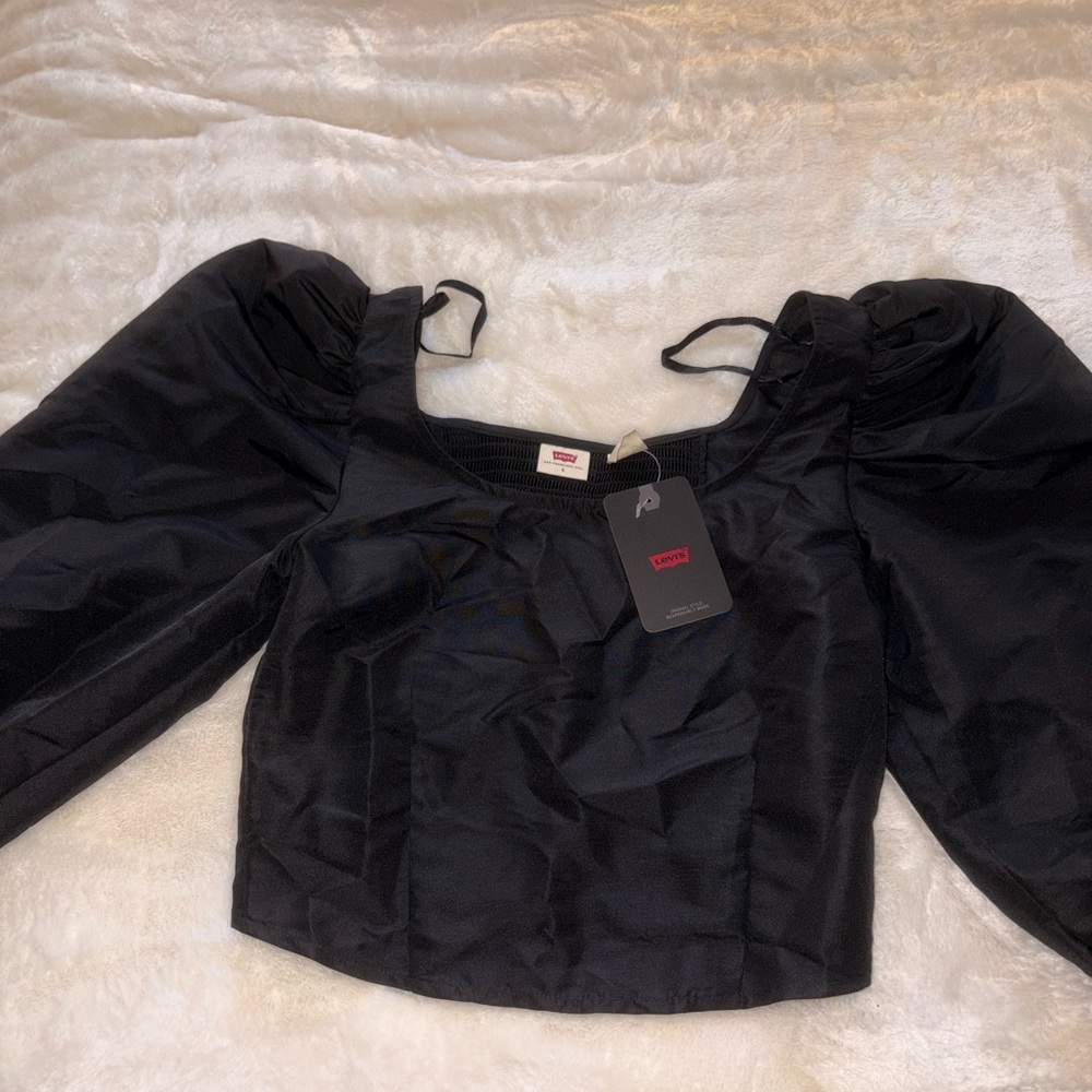 Levi's Black Puff Sleeve Blouse